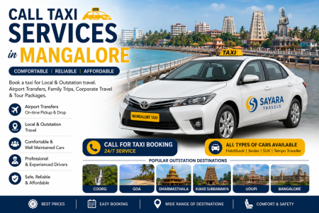 Call Taxi Services in Mangalore for Comfortable and Reliable Travel
